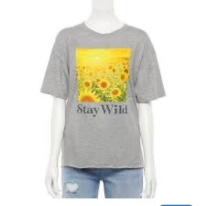 Awake Gray Graphic T-Shirt with Crew Neck and Short Sleeves